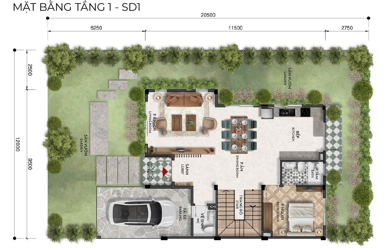 Mặt bằng tầng 1 SD1