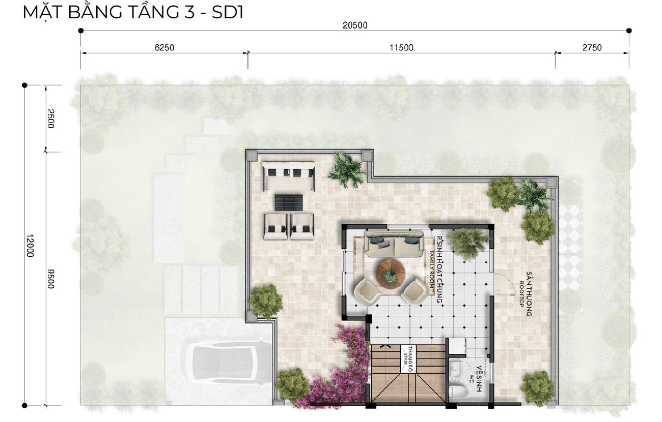 Mặt bằng tầng 3 SD1
